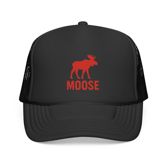 Red Moose Silhouette Trucker Cap | Retro Animal Logo OSFA