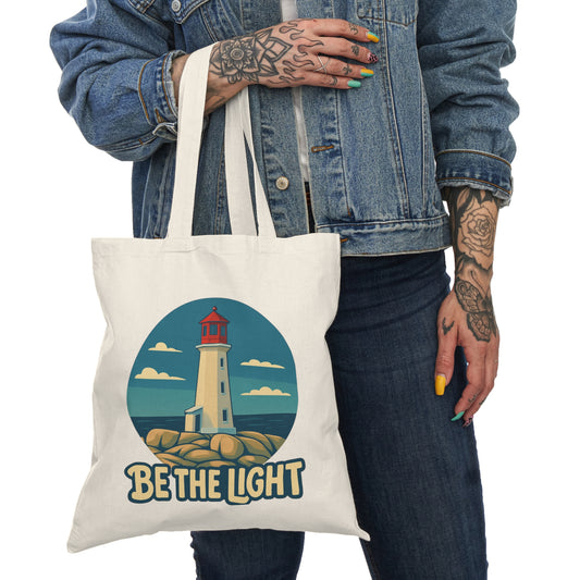 Be The Light Lighthouse tote bag | Inspirational tote bag