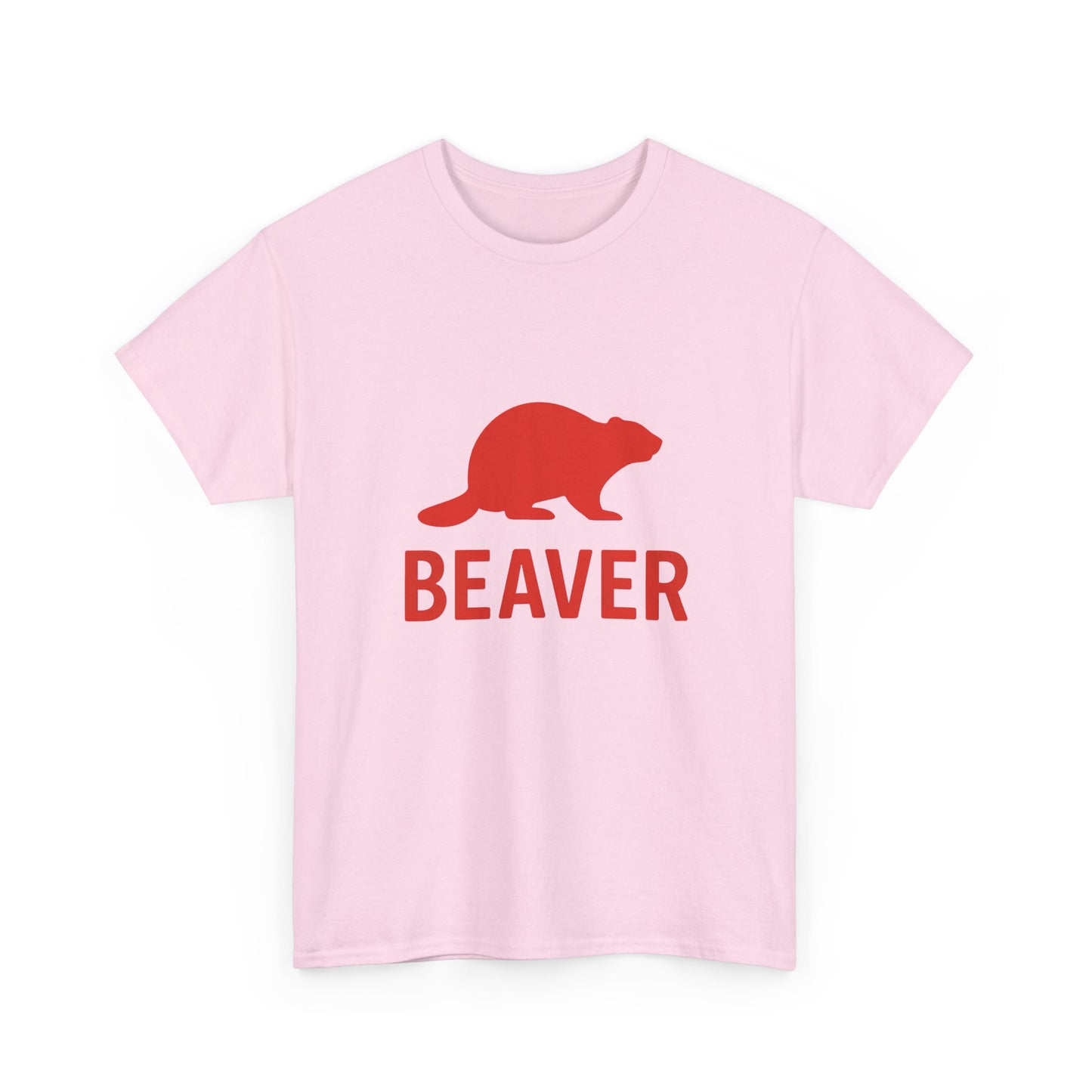 Beaver Graphic Tee — Minimal Red Beaver Silhouette Shirt