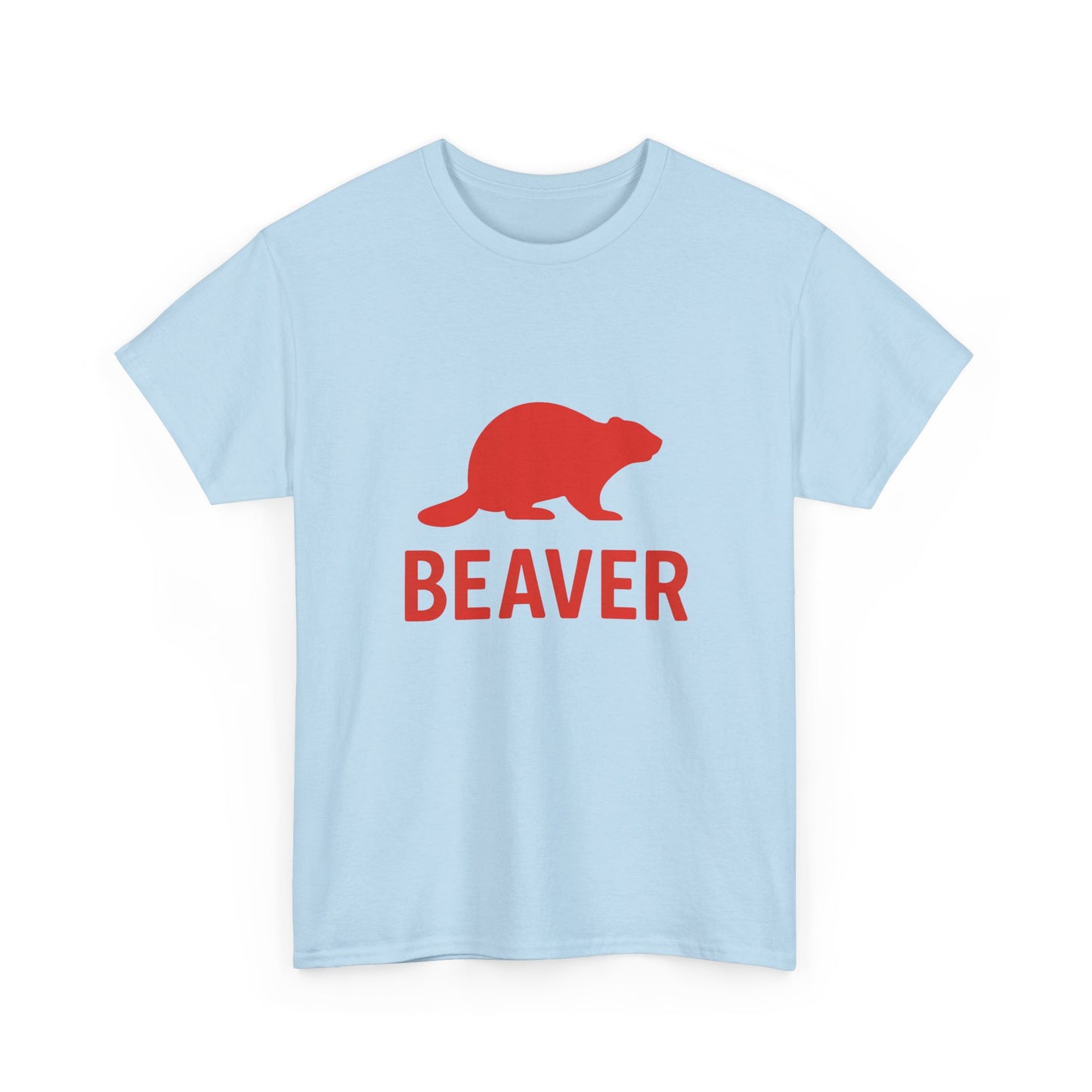 Beaver Graphic Tee — Minimal Red Beaver Silhouette Shirt