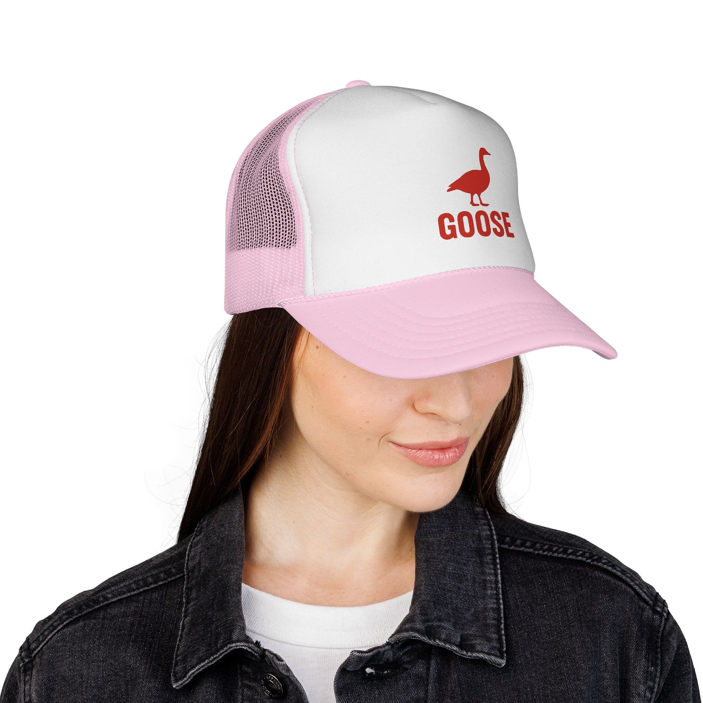 Red Goose Silhouette Trucker Cap | Embroidered Bird Logo