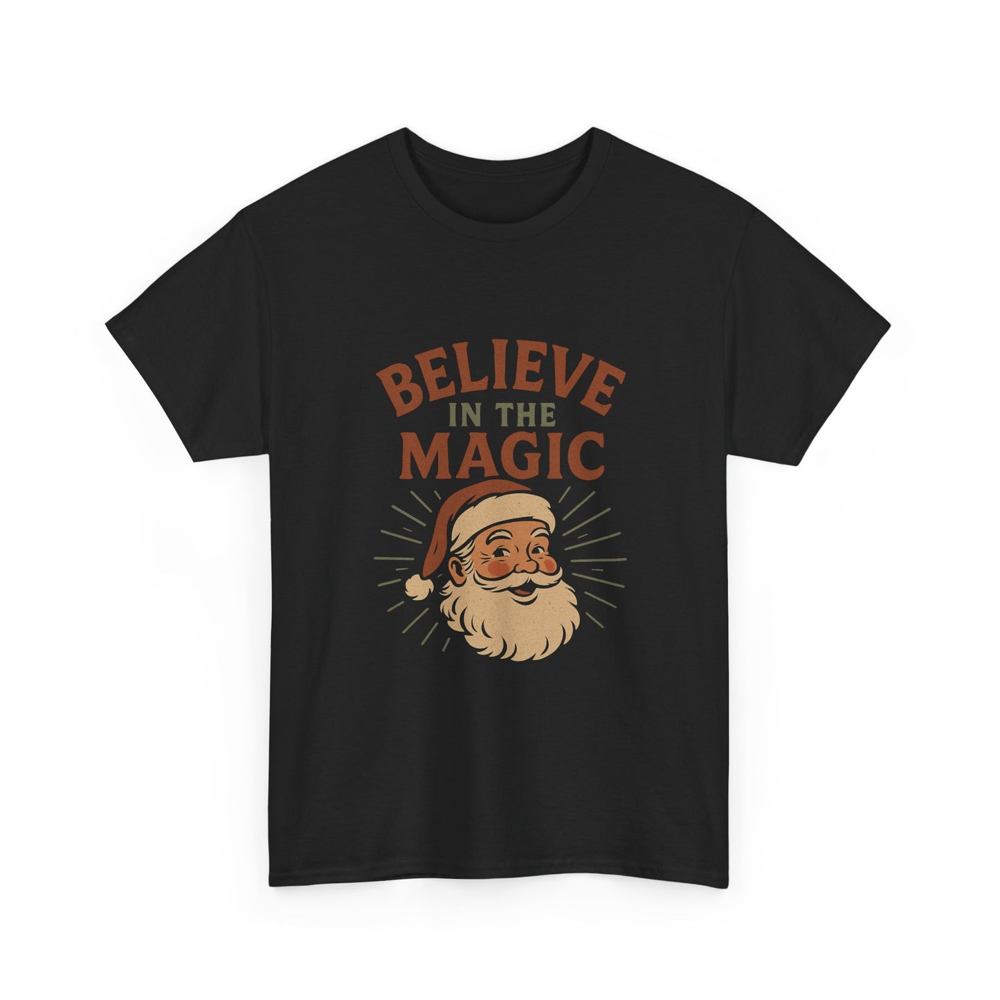 Believe in the Magic Santa Tee | Christmas Santa Face Holiday Shirt