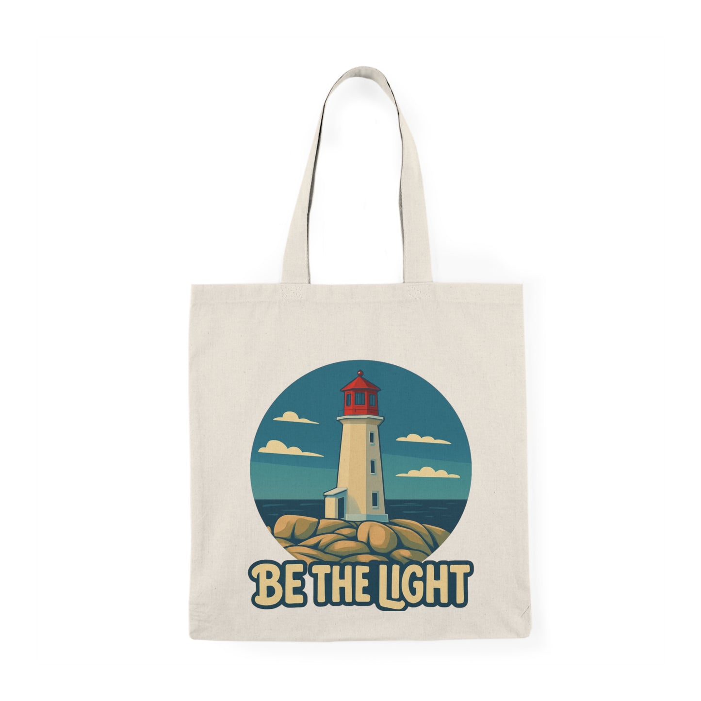 Be The Light Lighthouse tote bag | Inspirational tote bag