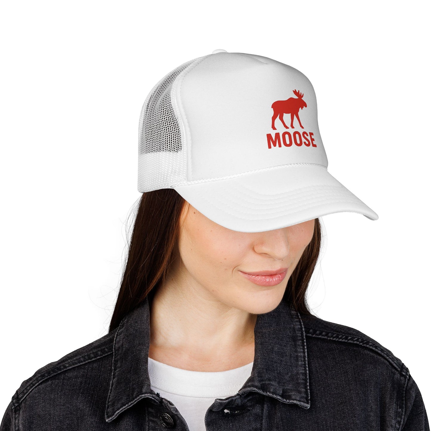 Red Moose Silhouette Trucker Cap | Retro Animal Logo OSFA