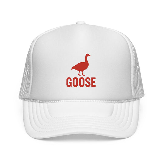Red Goose Silhouette Trucker Cap | Embroidered Bird Logo