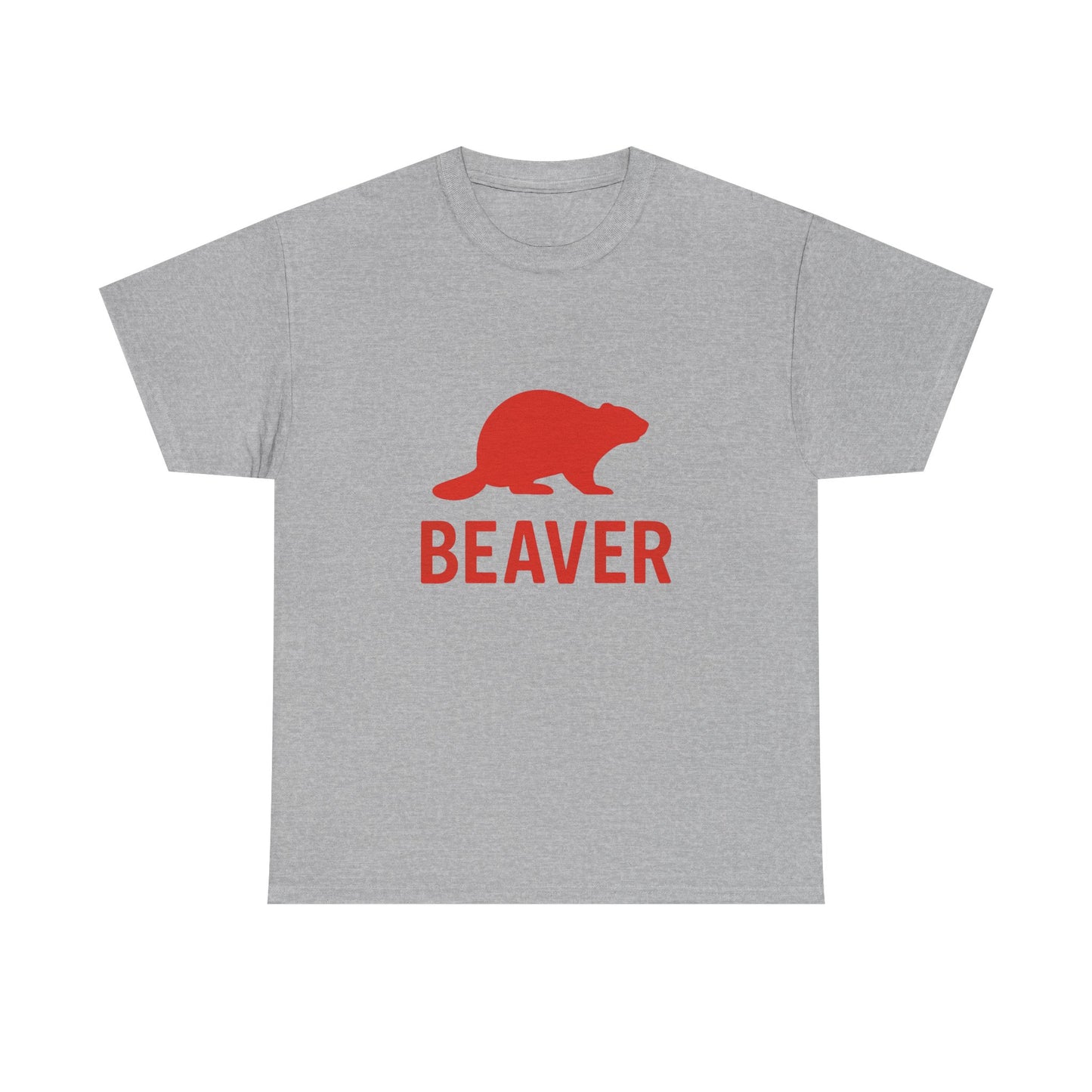 Beaver Graphic Tee — Minimal Red Beaver Silhouette Shirt