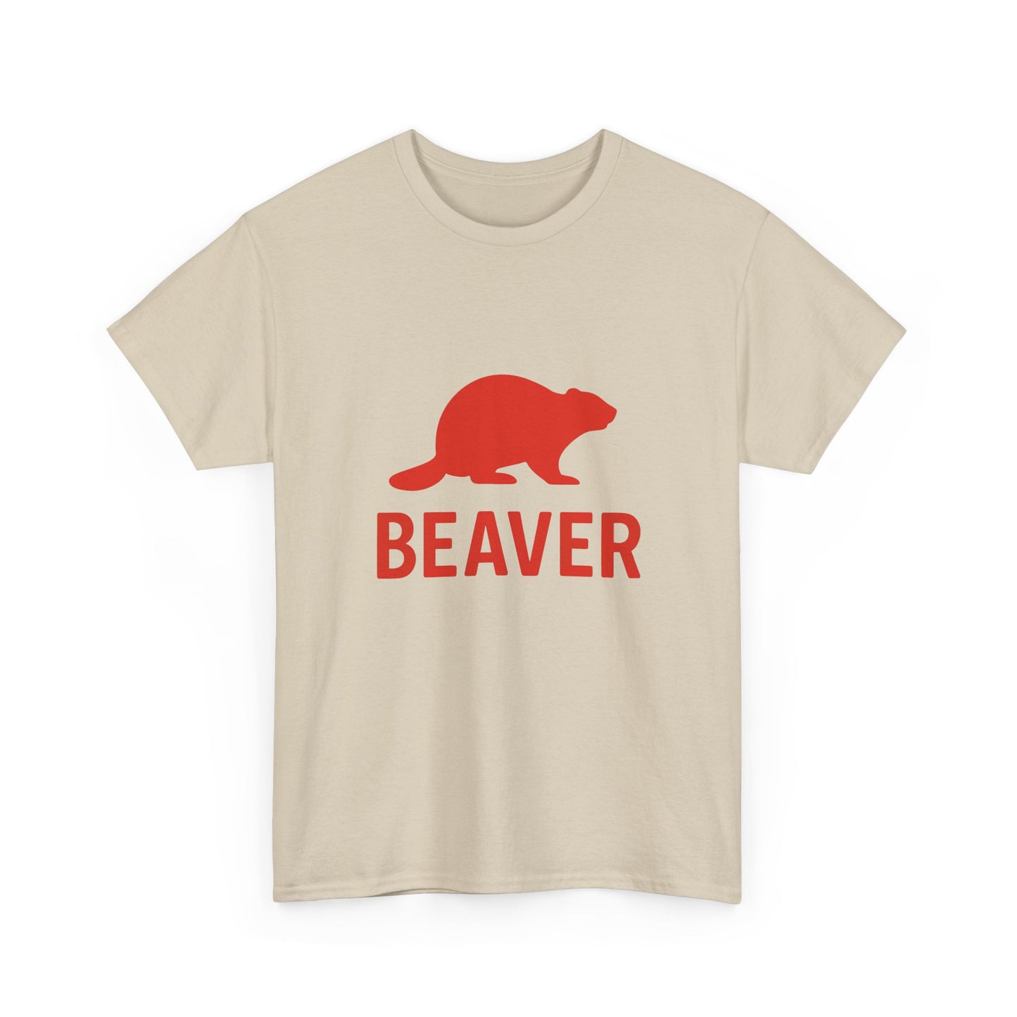 Beaver Graphic Tee — Minimal Red Beaver Silhouette Shirt