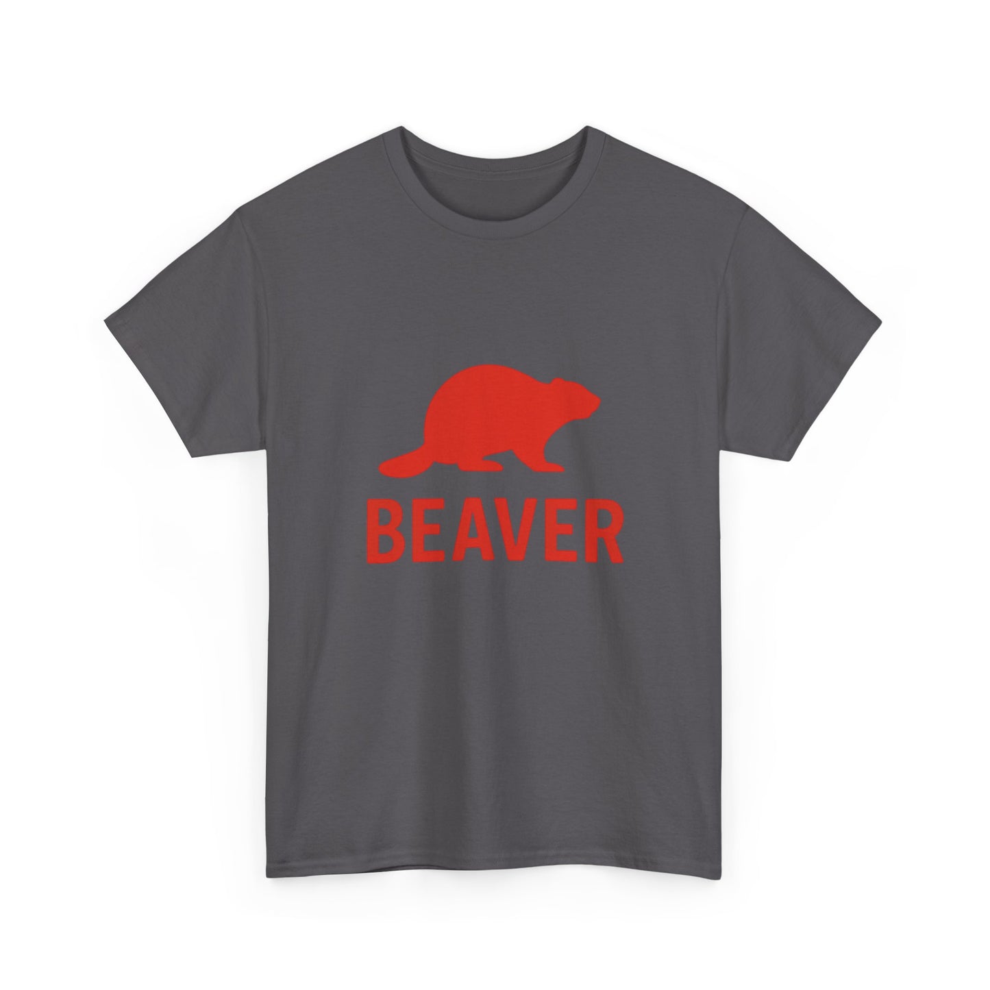 Beaver Graphic Tee — Minimal Red Beaver Silhouette Shirt