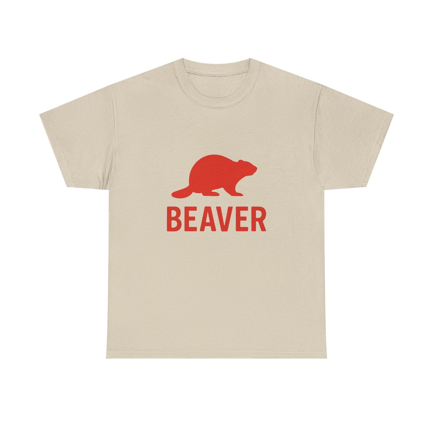 Beaver Graphic Tee — Minimal Red Beaver Silhouette Shirt