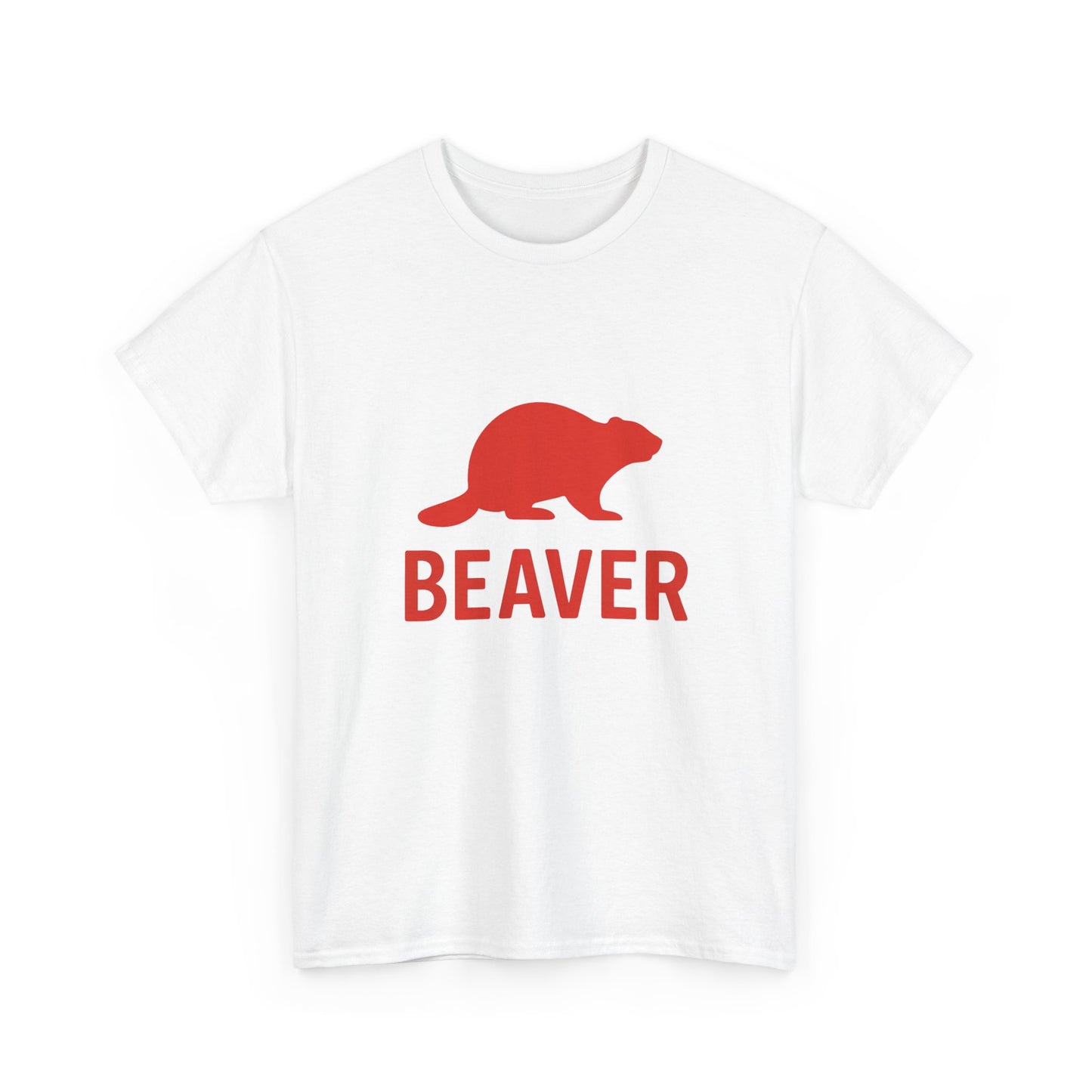 Beaver Graphic Tee — Minimal Red Beaver Silhouette Shirt