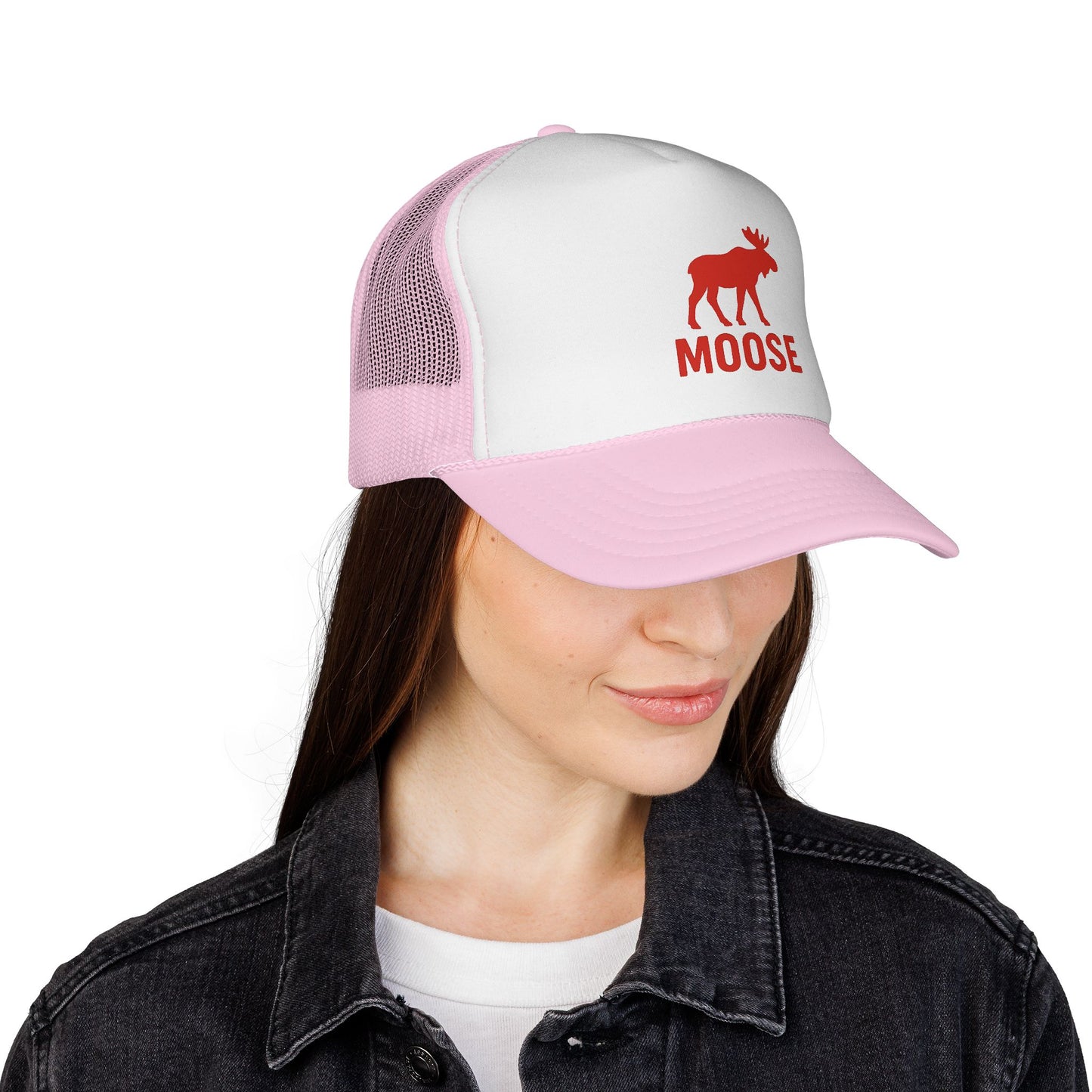Red Moose Silhouette Trucker Cap | Retro Animal Logo OSFA