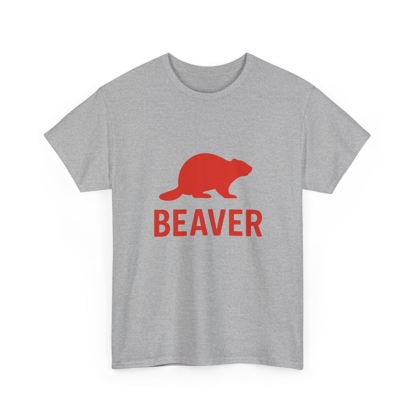 Beaver Graphic Tee — Minimal Red Beaver Silhouette Shirt