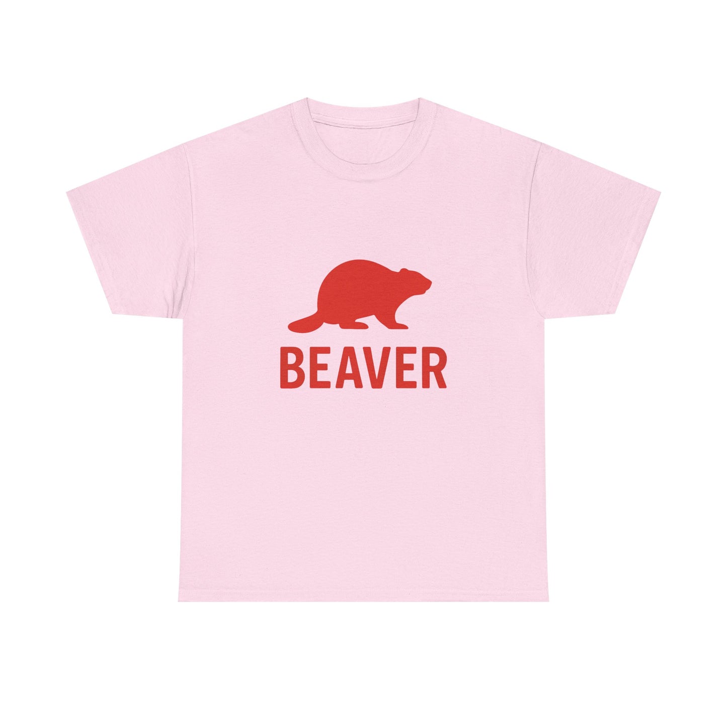 Beaver Graphic Tee — Minimal Red Beaver Silhouette Shirt
